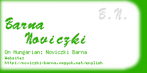 barna noviczki business card